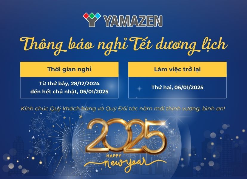 thông báo nghỉ tết dương lịch 2025 của Yamazen Việt Nam 