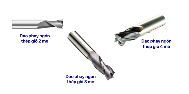 dao phay ngón thép gió 2 me, 3 me, 4 me