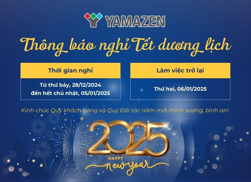 thông báo nghỉ tết dương lịch 2025 của Yamazen Việt Nam